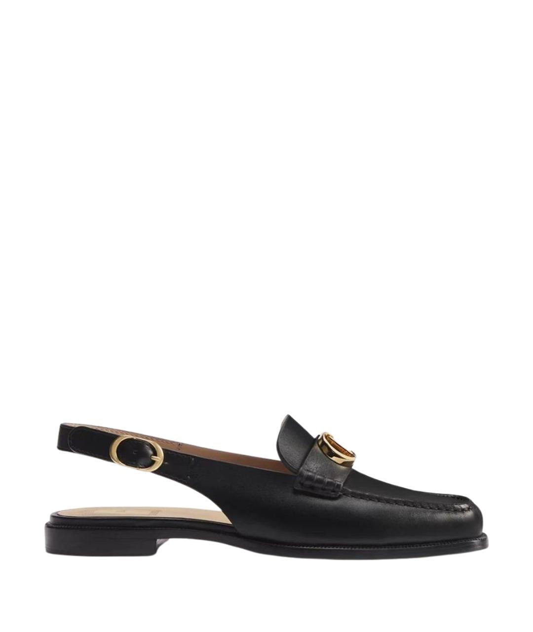 CHRISTIAN DIOR Черные кожаные мокасины, фото 1