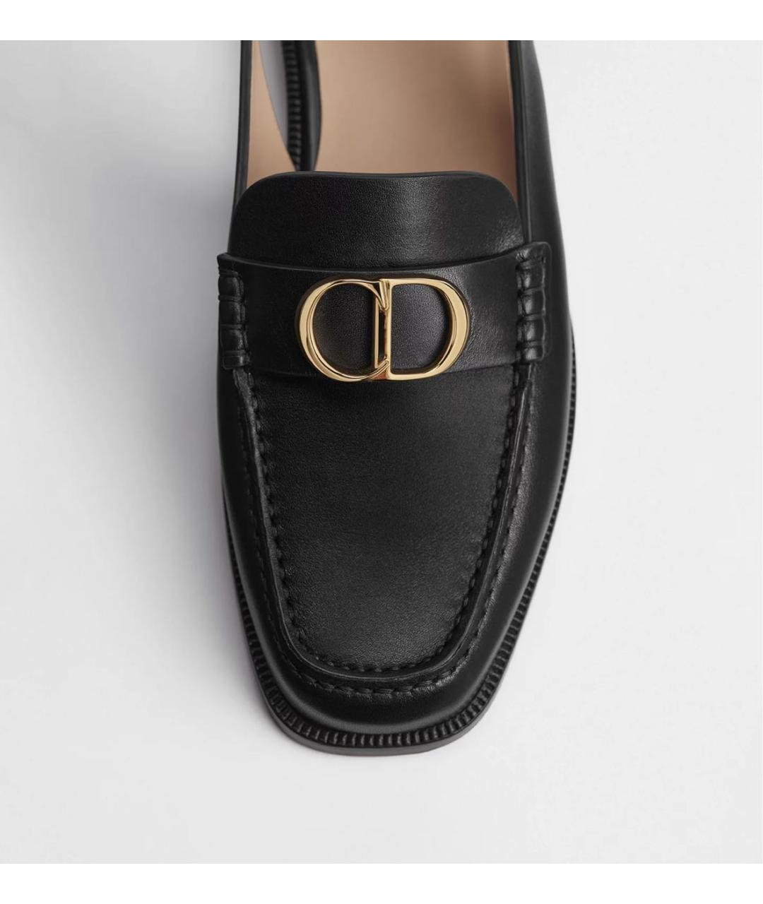 CHRISTIAN DIOR Черные кожаные мокасины, фото 5