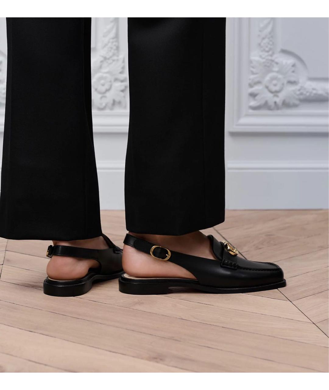 CHRISTIAN DIOR Черные кожаные мокасины, фото 3