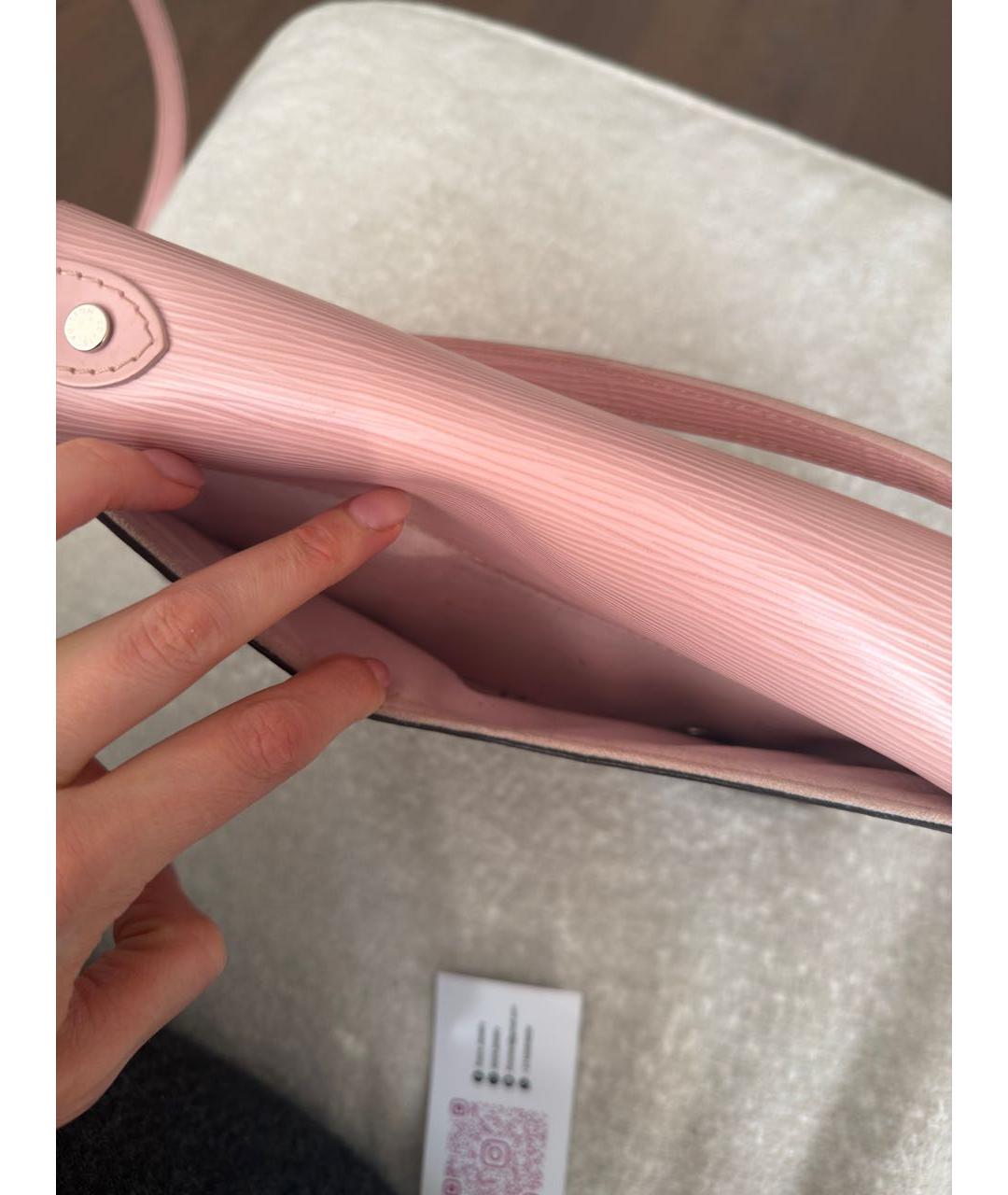 LOUIS VUITTON Розовая кожаная сумка через плечо, фото 5