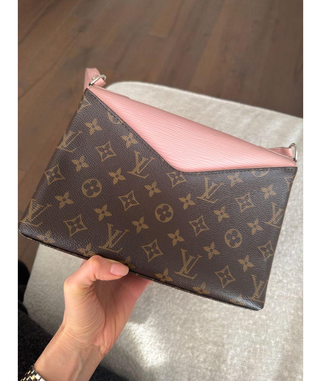 LOUIS VUITTON Розовая кожаная сумка через плечо, фото 3