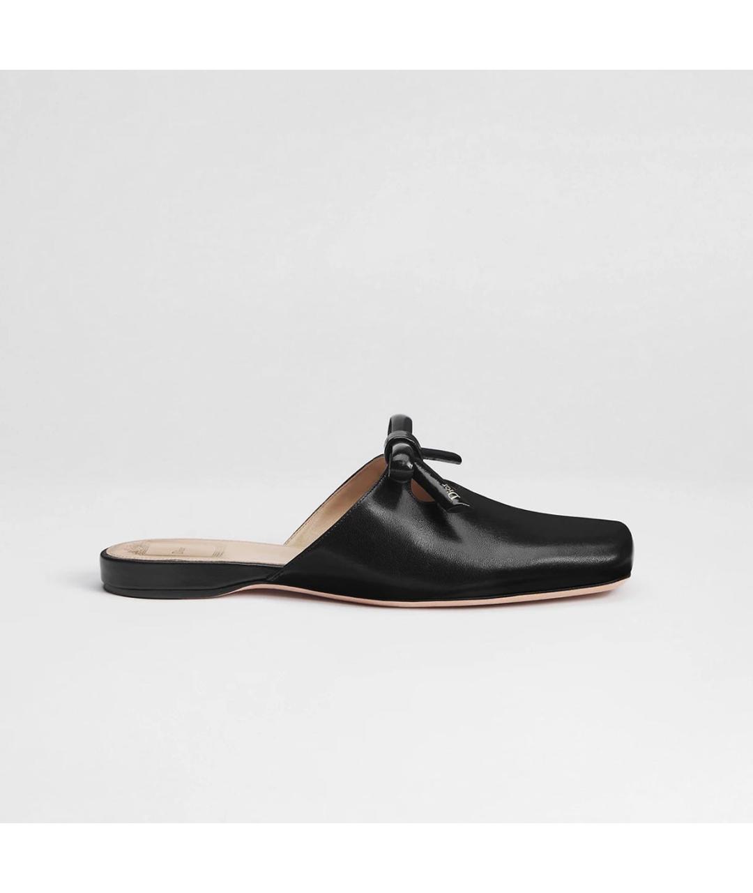 CHRISTIAN DIOR Черные кожаные мюли, фото 5