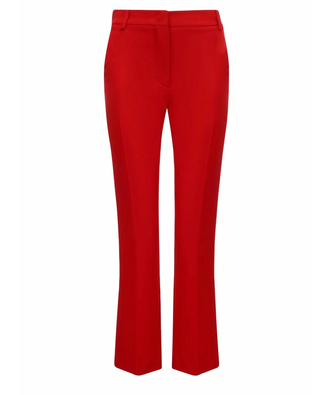 VALENTINO Красные шелковые брюки узкие, фото 1