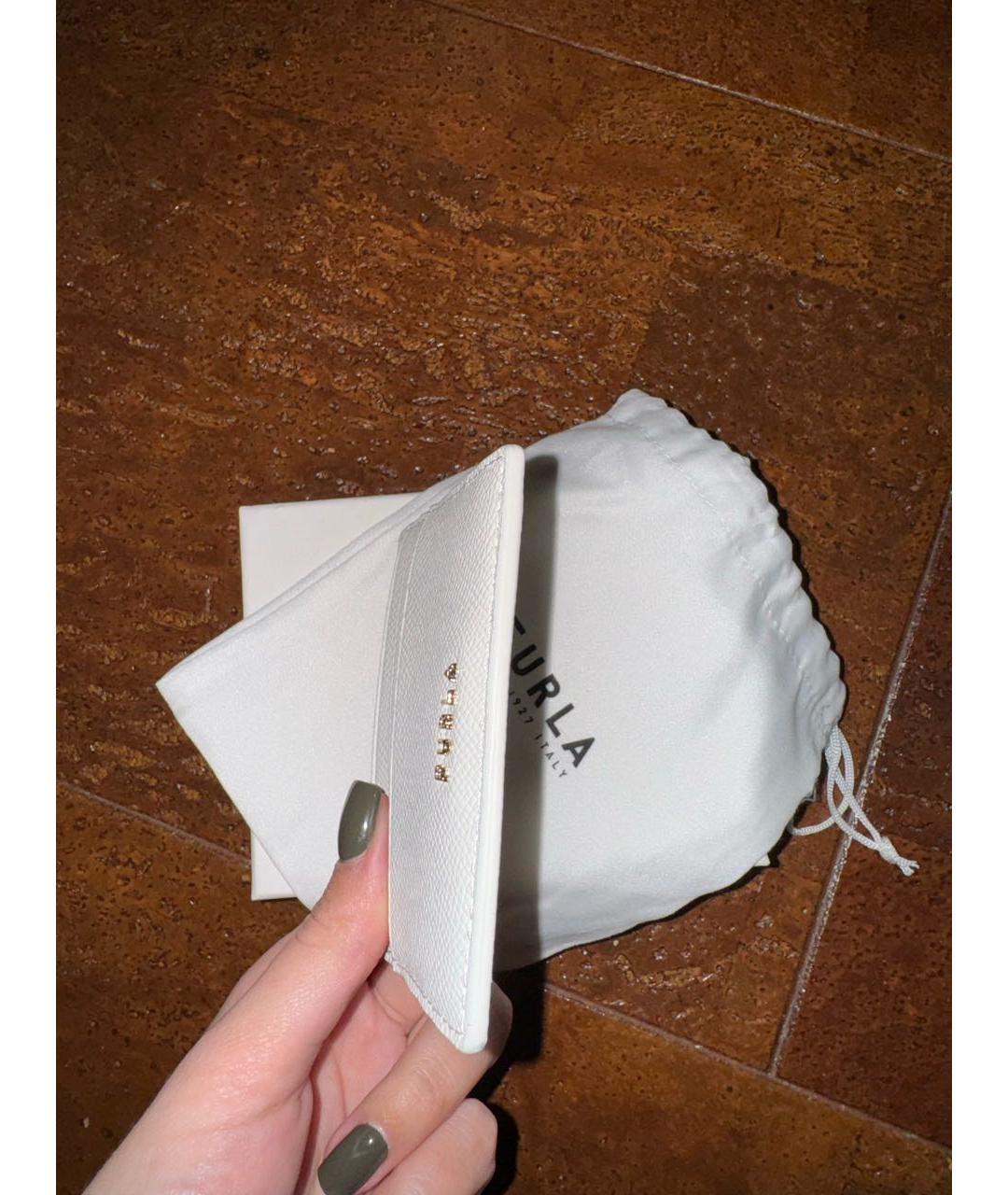FURLA Белый кожаный кардхолдер, фото 2