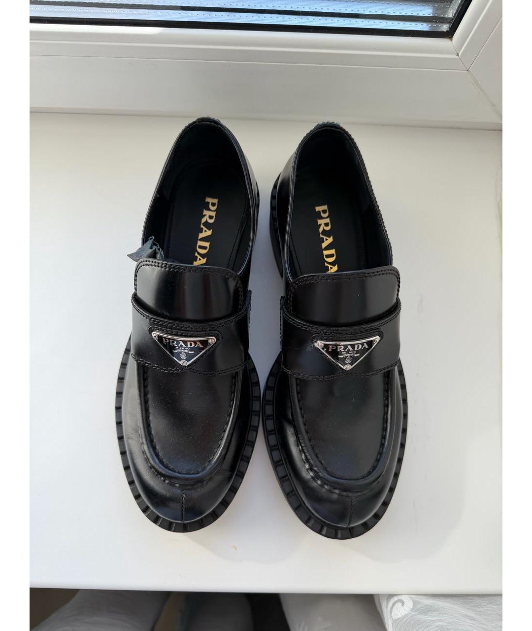 PRADA Черные кожаные лоферы, фото 3