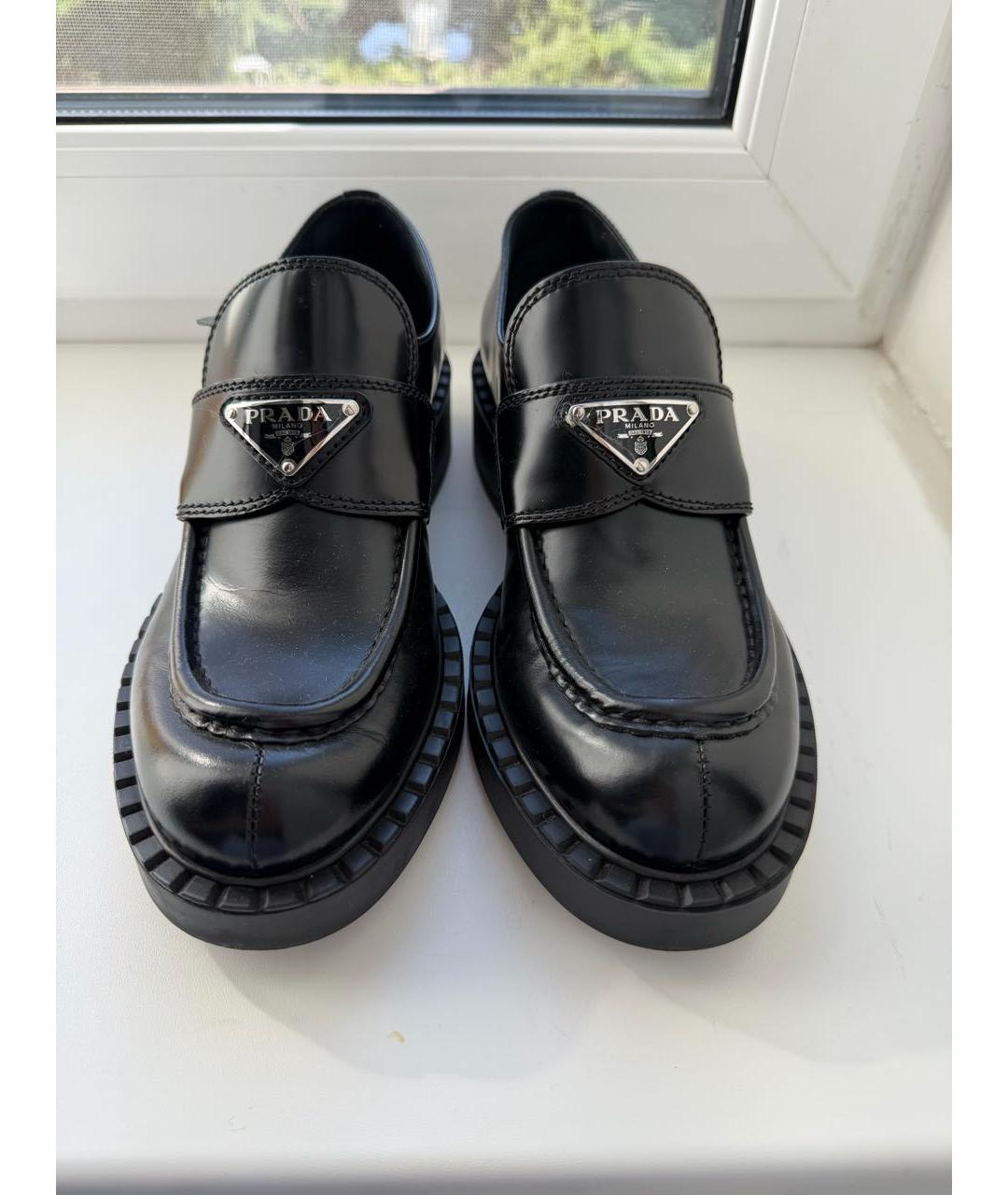 PRADA Черные кожаные лоферы, фото 2
