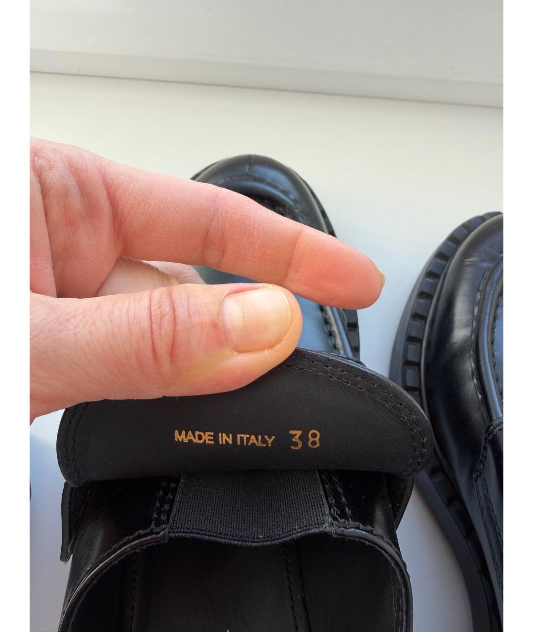 PRADA Черные кожаные лоферы, фото 5