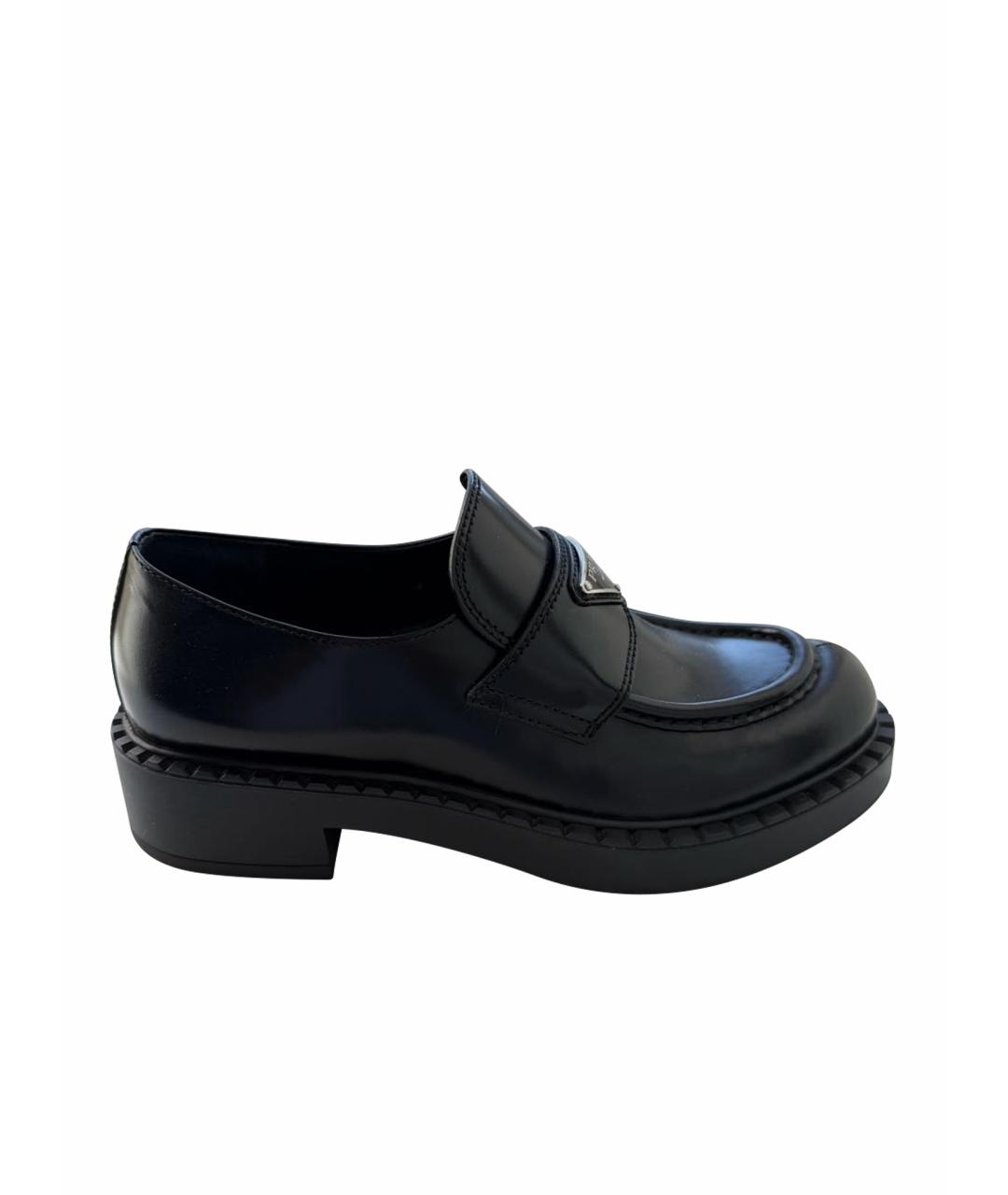 PRADA Черные кожаные лоферы, фото 1
