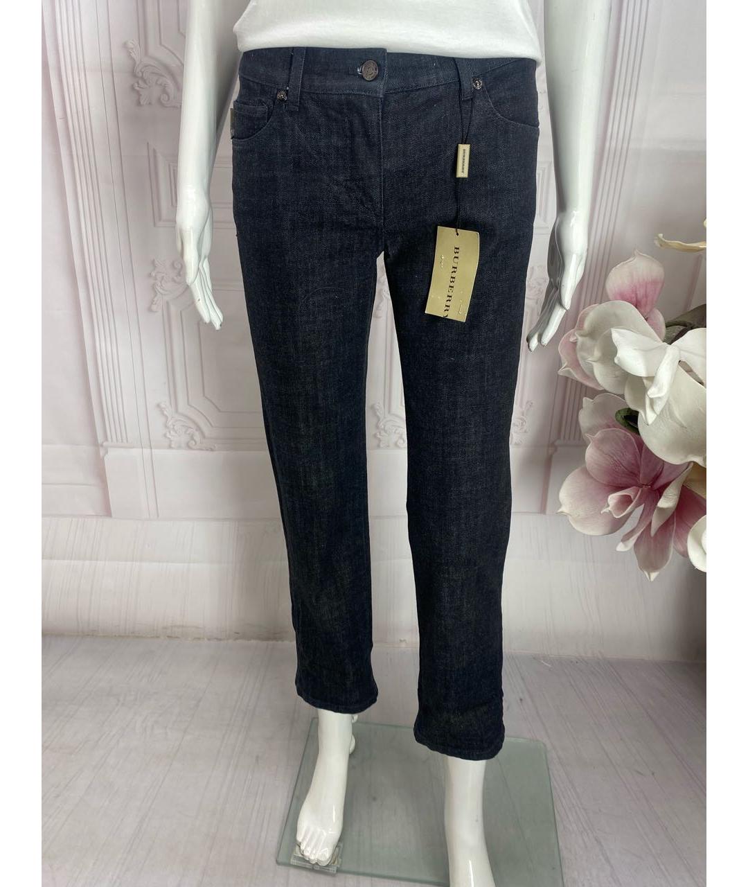 BURBERRY Черные хлопко-эластановые прямые брюки, фото 5