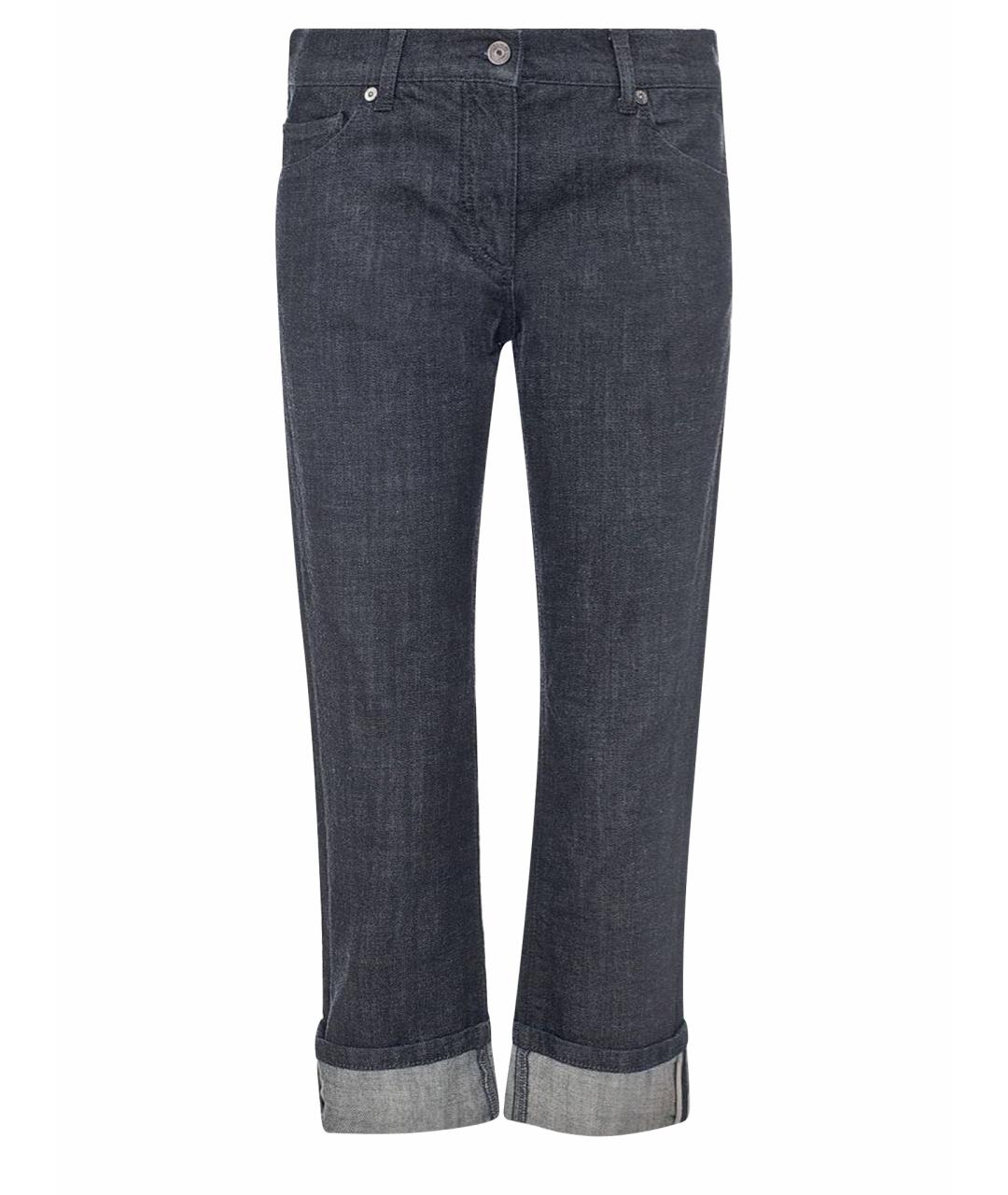 BURBERRY Черные хлопко-эластановые прямые брюки, фото 1