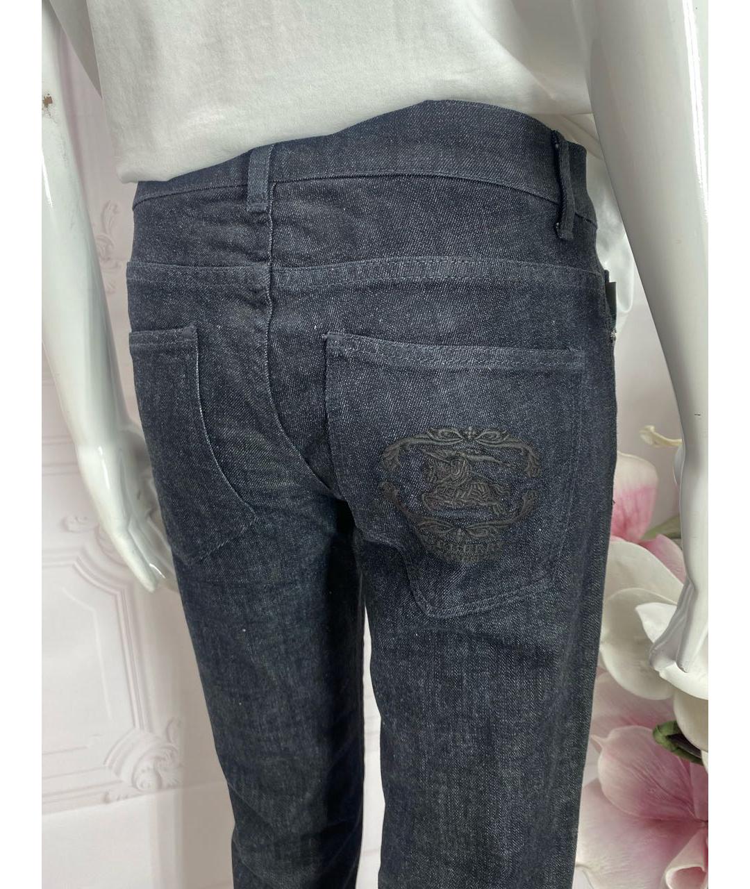 BURBERRY Черные хлопко-эластановые прямые брюки, фото 4