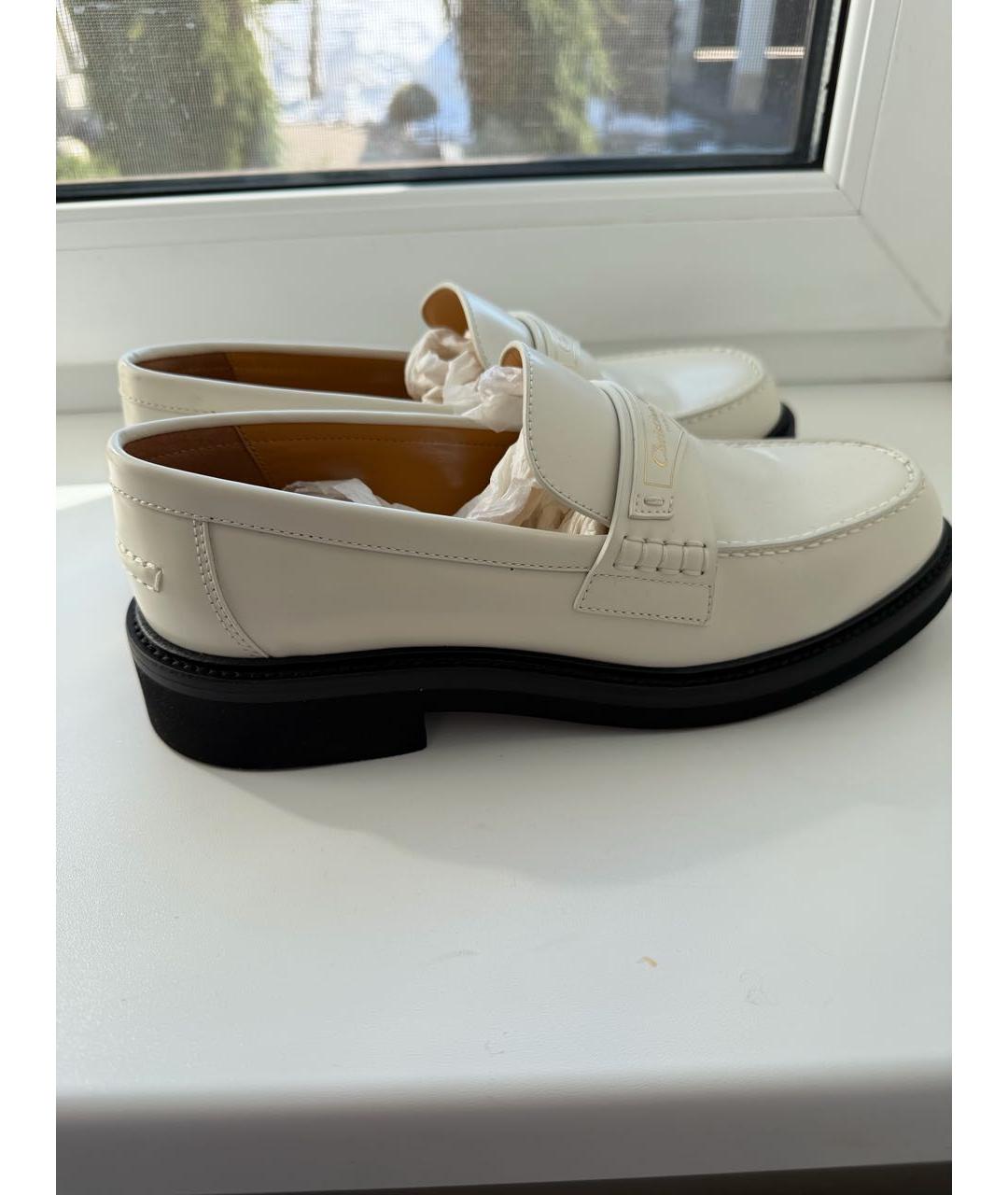 CHRISTIAN DIOR Белые кожаные лоферы, фото 7