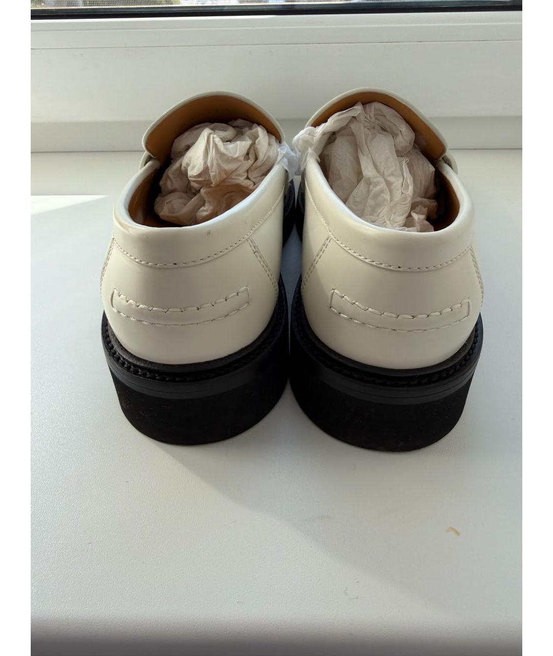 CHRISTIAN DIOR Белые кожаные лоферы, фото 3