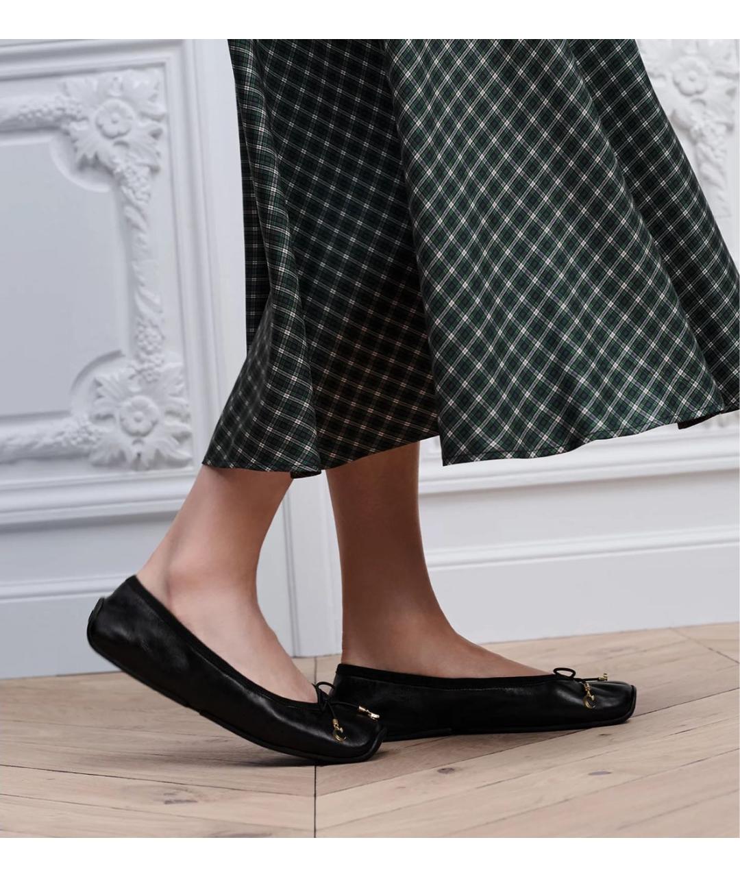 CHRISTIAN DIOR Черные кожаные балетки, фото 2