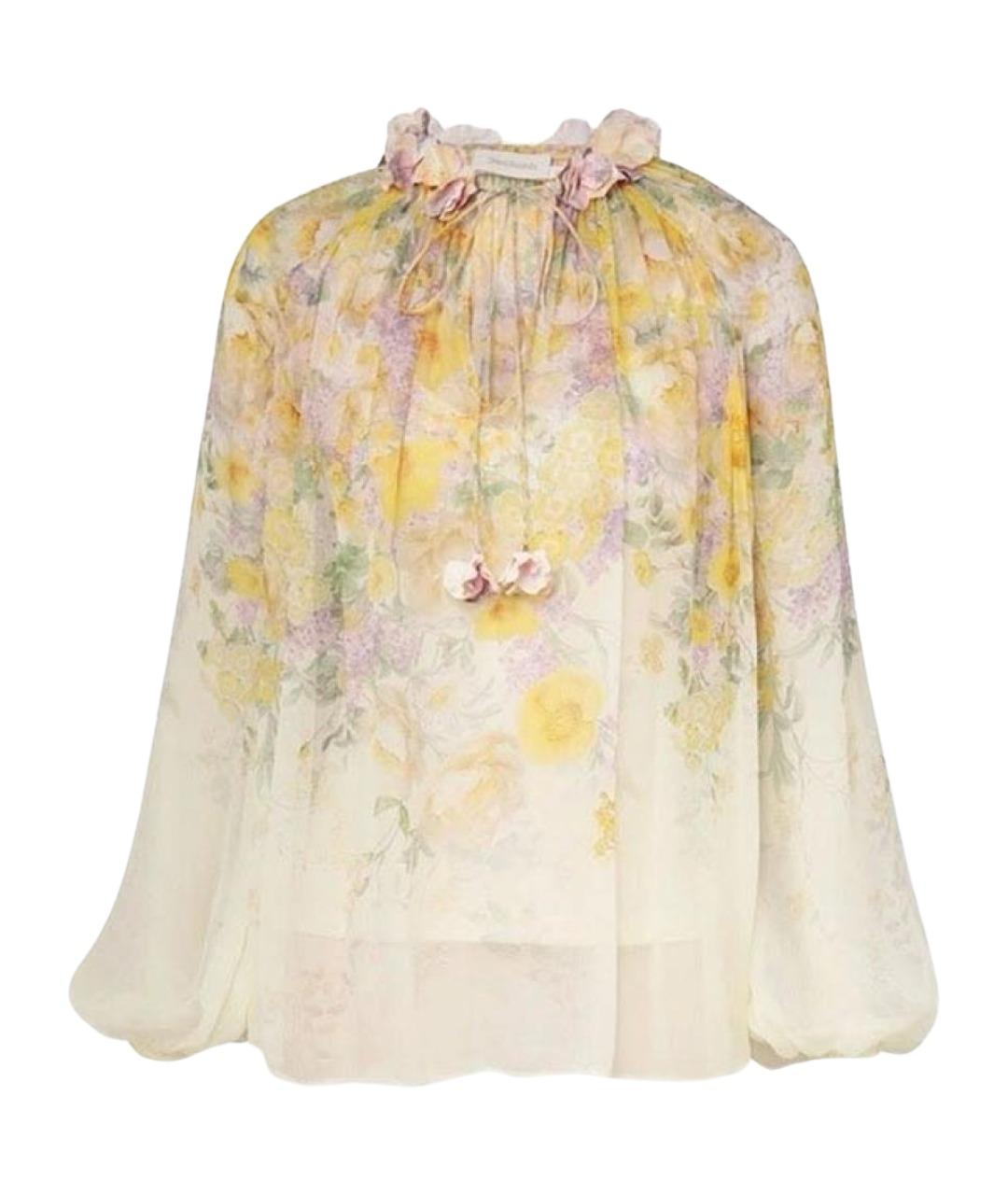 ZIMMERMANN Желтый шифоновый костюм с брюками, фото 8