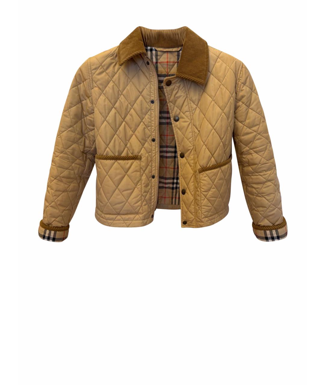 BURBERRY Бежевая полиамидовая куртка, фото 1