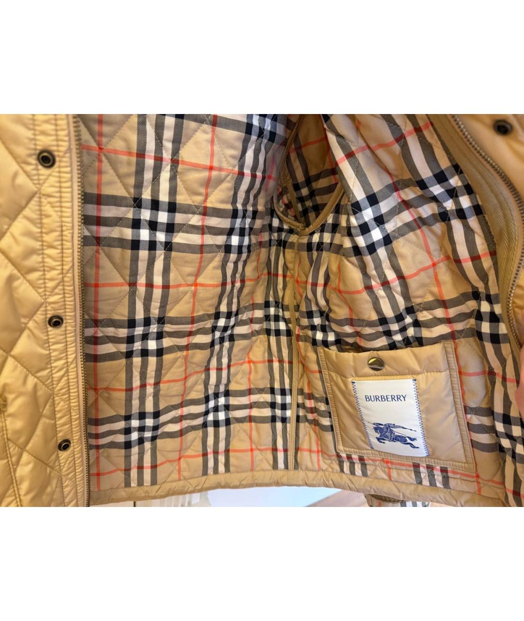BURBERRY Бежевая полиамидовая куртка, фото 2