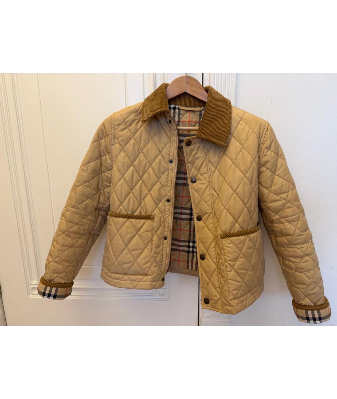 BURBERRY Бежевая полиамидовая куртка, фото 5