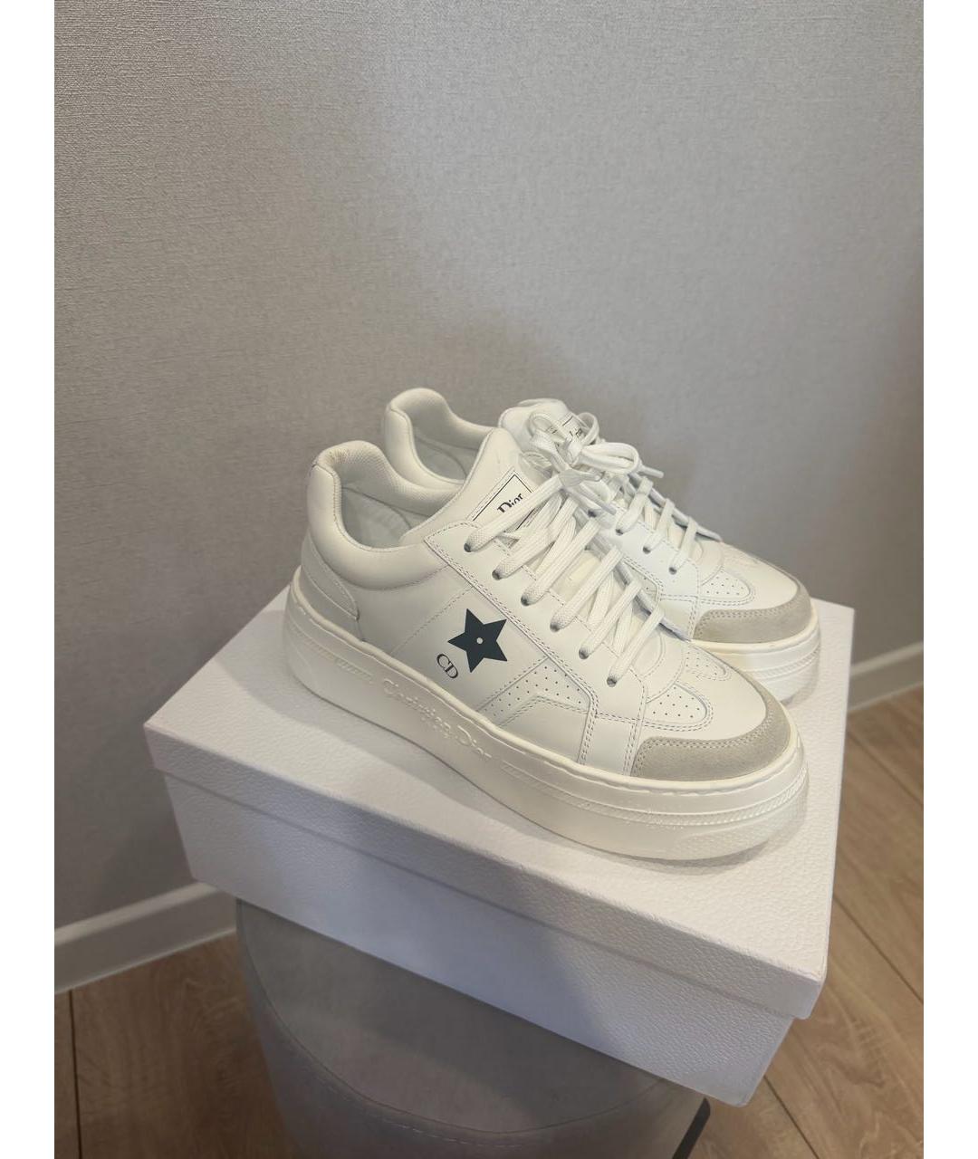 CHRISTIAN DIOR Белые кроссовки из искусственной кожи, фото 5