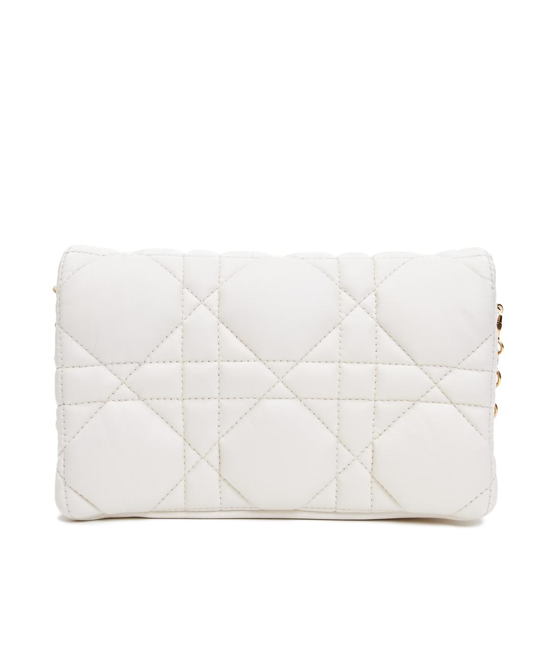 CHRISTIAN DIOR Белая кожаная сумка через плечо, фото 3