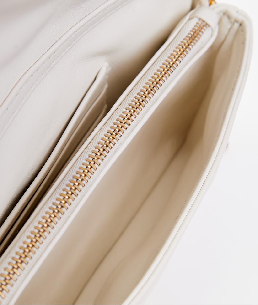 CHRISTIAN DIOR Белая кожаная сумка через плечо, фото 8