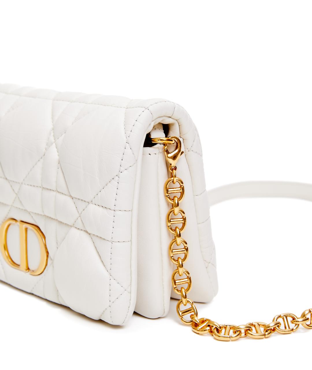 CHRISTIAN DIOR Белая кожаная сумка через плечо, фото 5