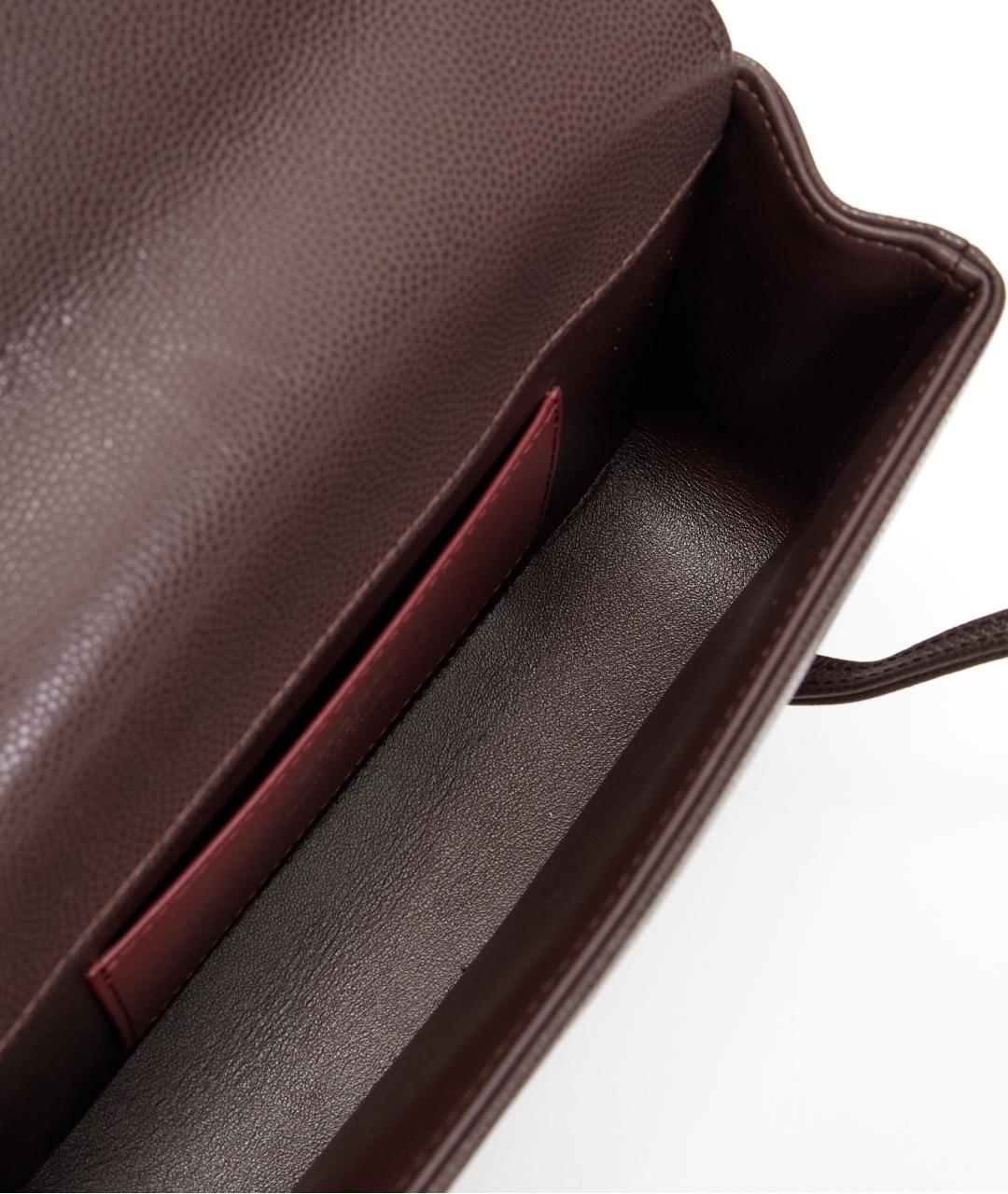 CHANEL Коричневая кожаная сумка с короткими ручками, фото 5