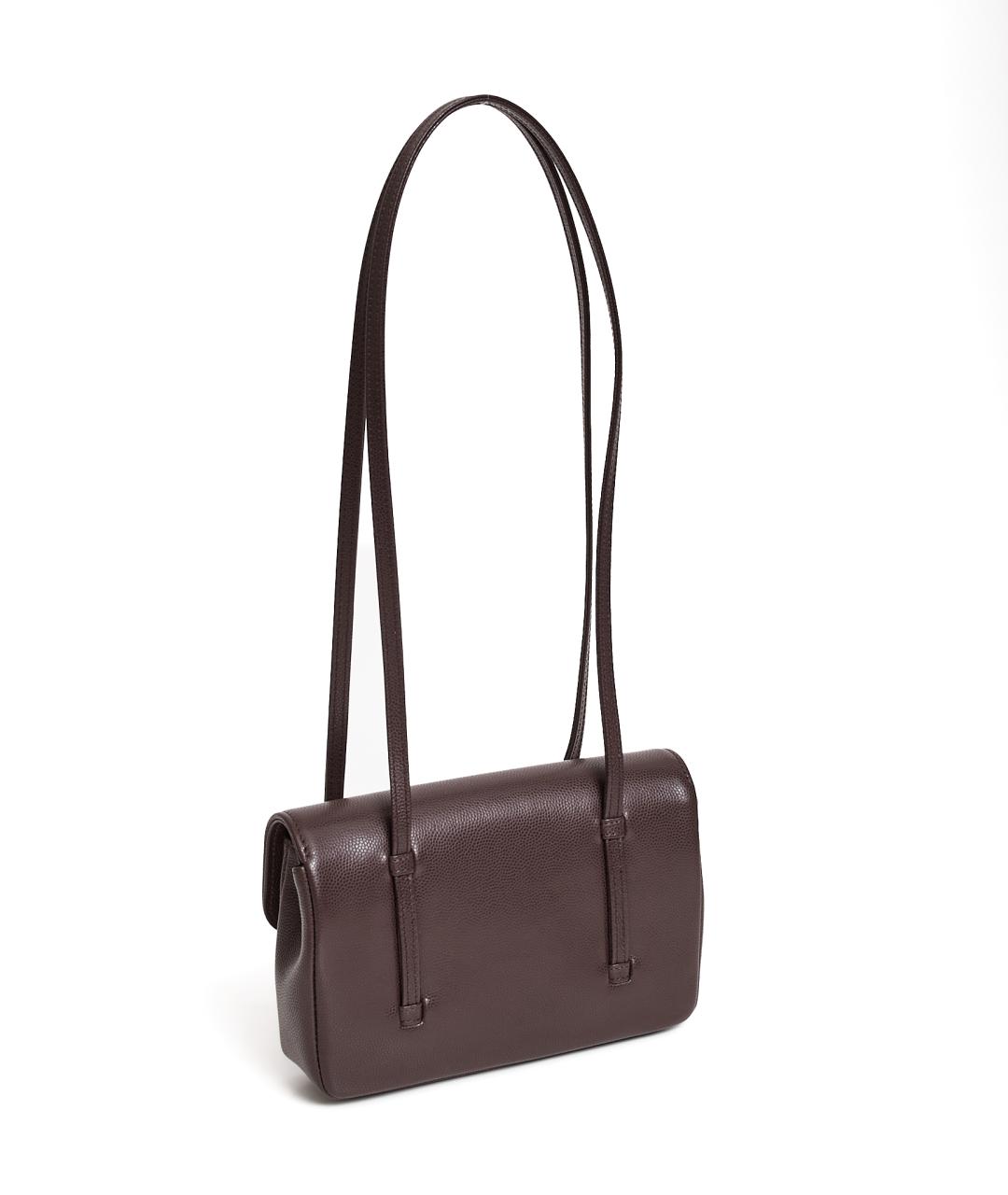 CHANEL Коричневая кожаная сумка с короткими ручками, фото 6