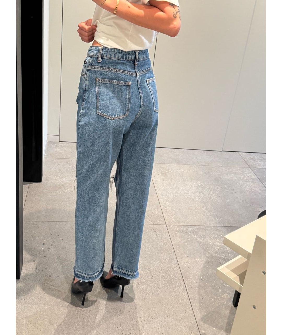 SANDRO Синие хлопковые прямые джинсы, фото 2