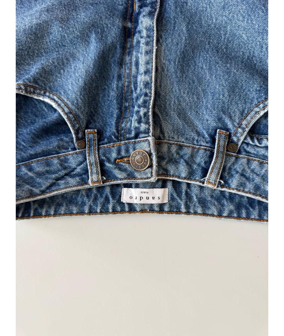 SANDRO Синие хлопковые прямые джинсы, фото 3