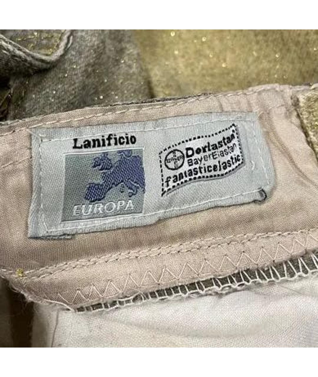 ROBERTO CAVALLI Хаки хлопко-эластановые прямые джинсы, фото 6