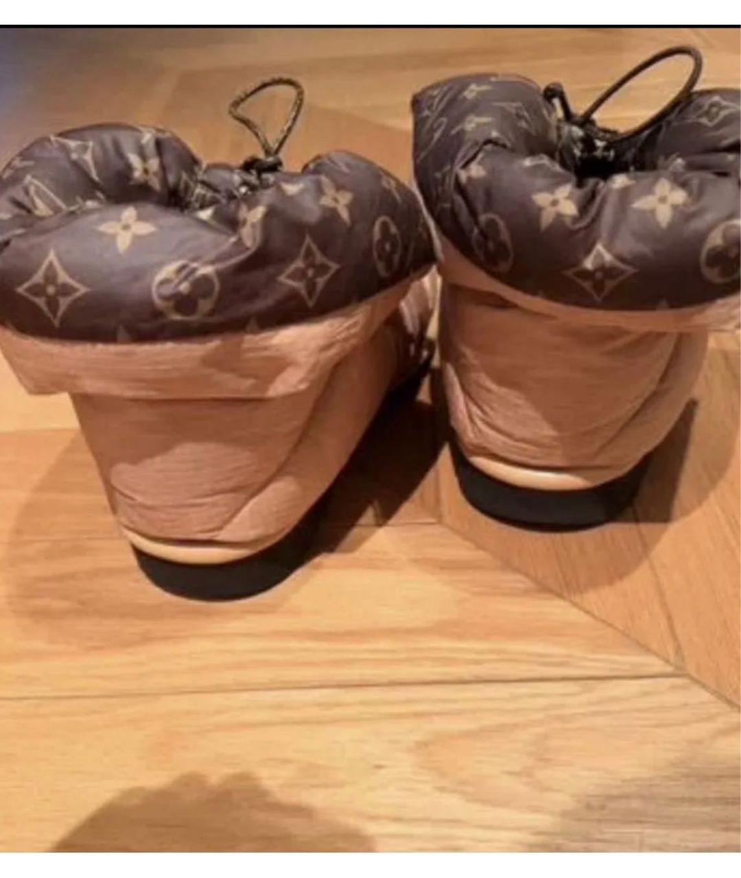 LOUIS VUITTON Бежевые текстильные полусапоги, фото 4