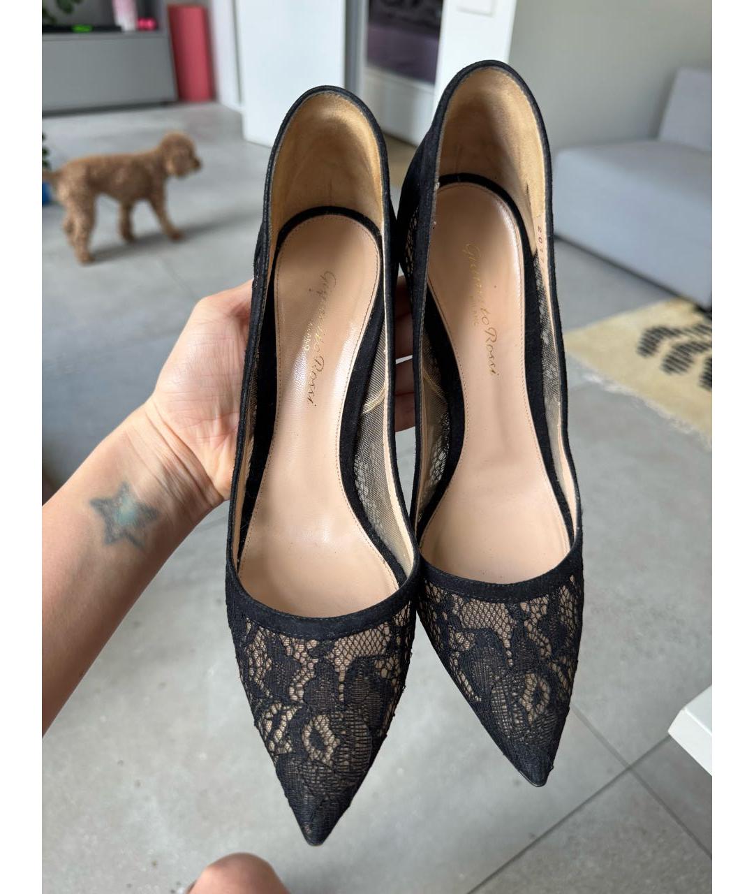 GIANVITO ROSSI Черные замшевые туфли, фото 2