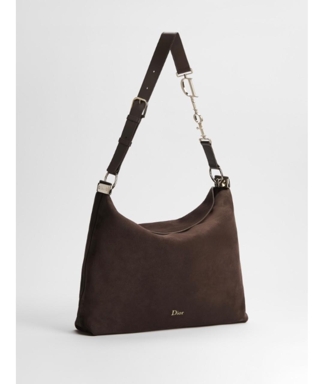 CHRISTIAN DIOR Коричневая замшевая сумка через плечо, фото 2