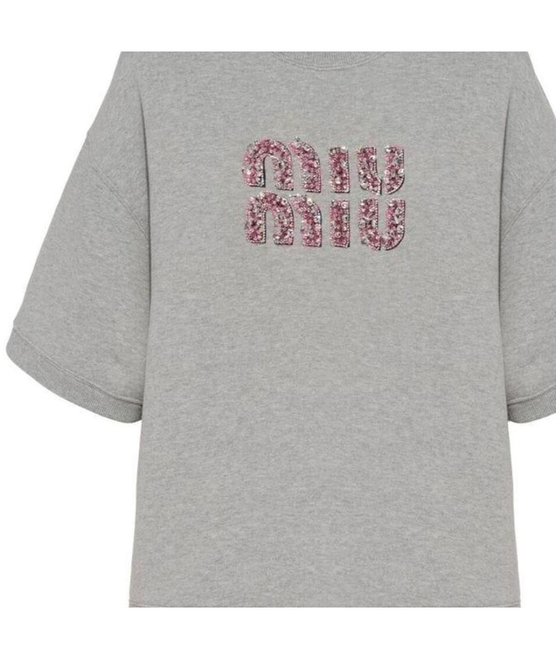 MIU MIU Серая футболка, фото 5