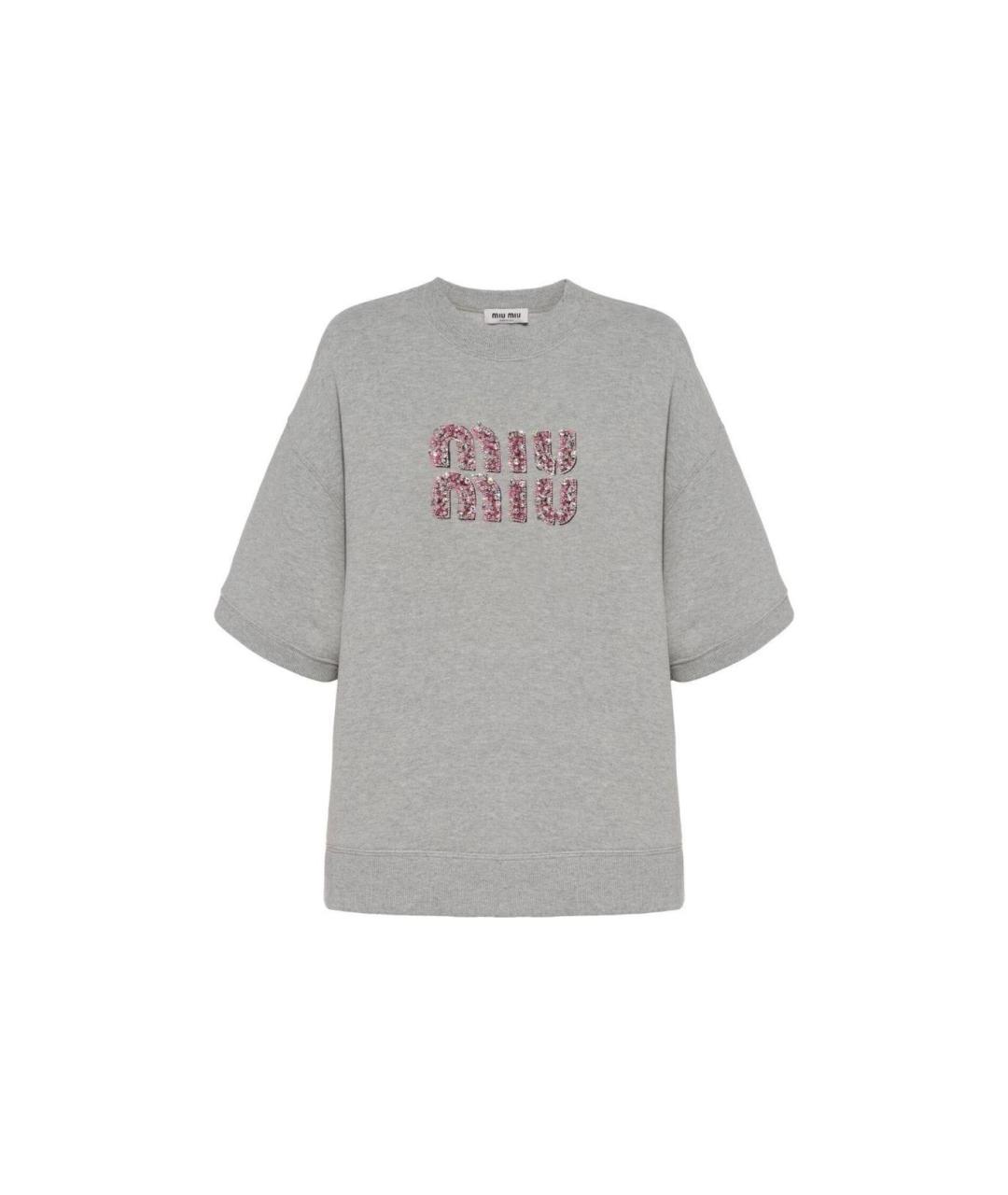 MIU MIU Серая футболка, фото 6