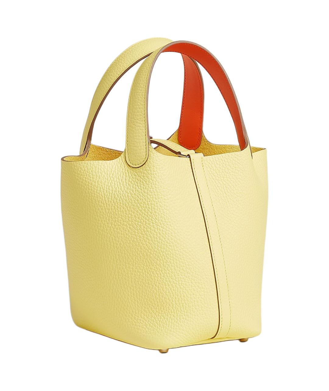 HERMES Желтая кожаная сумка через плечо, фото 3