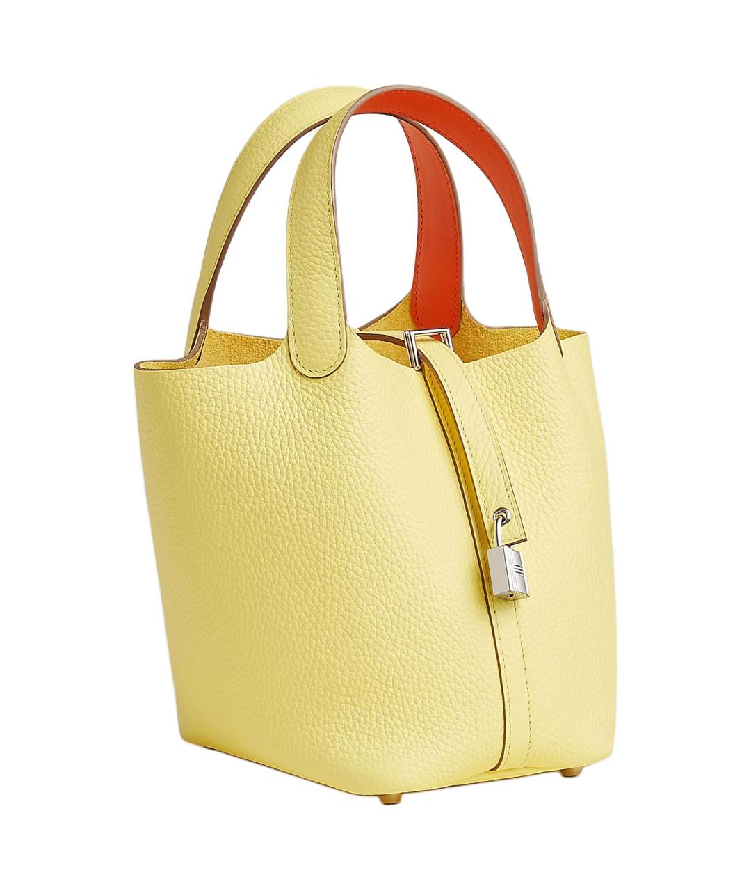 HERMES Желтая кожаная сумка через плечо, фото 2