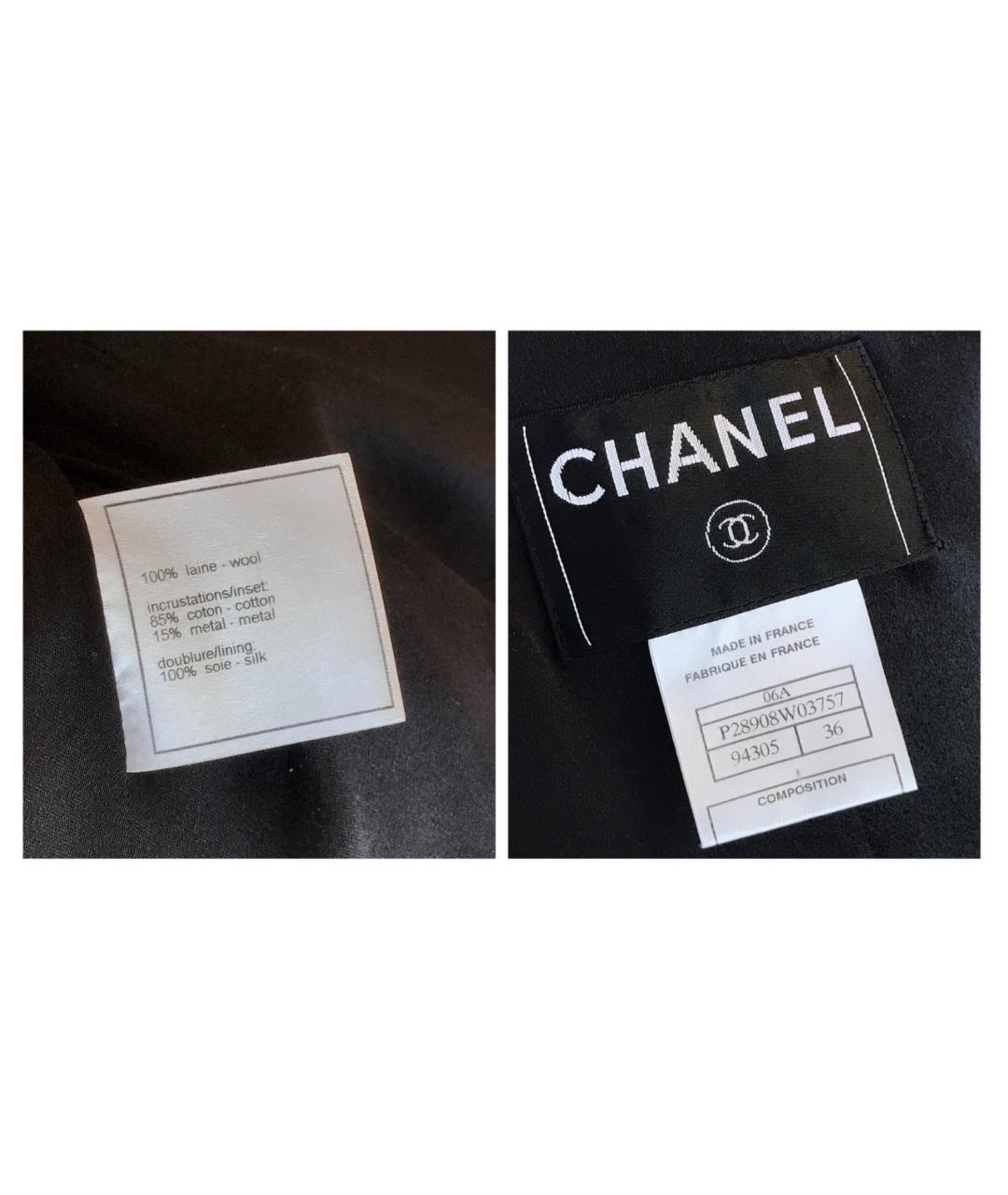 CHANEL Черный шерстяной жакет/пиджак, фото 4