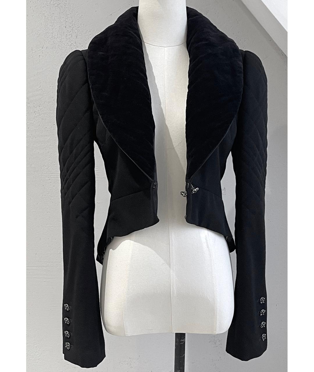 CHANEL Черный шерстяной жакет/пиджак, фото 9