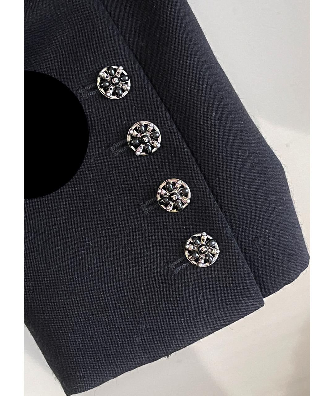 CHANEL Черный шерстяной жакет/пиджак, фото 5