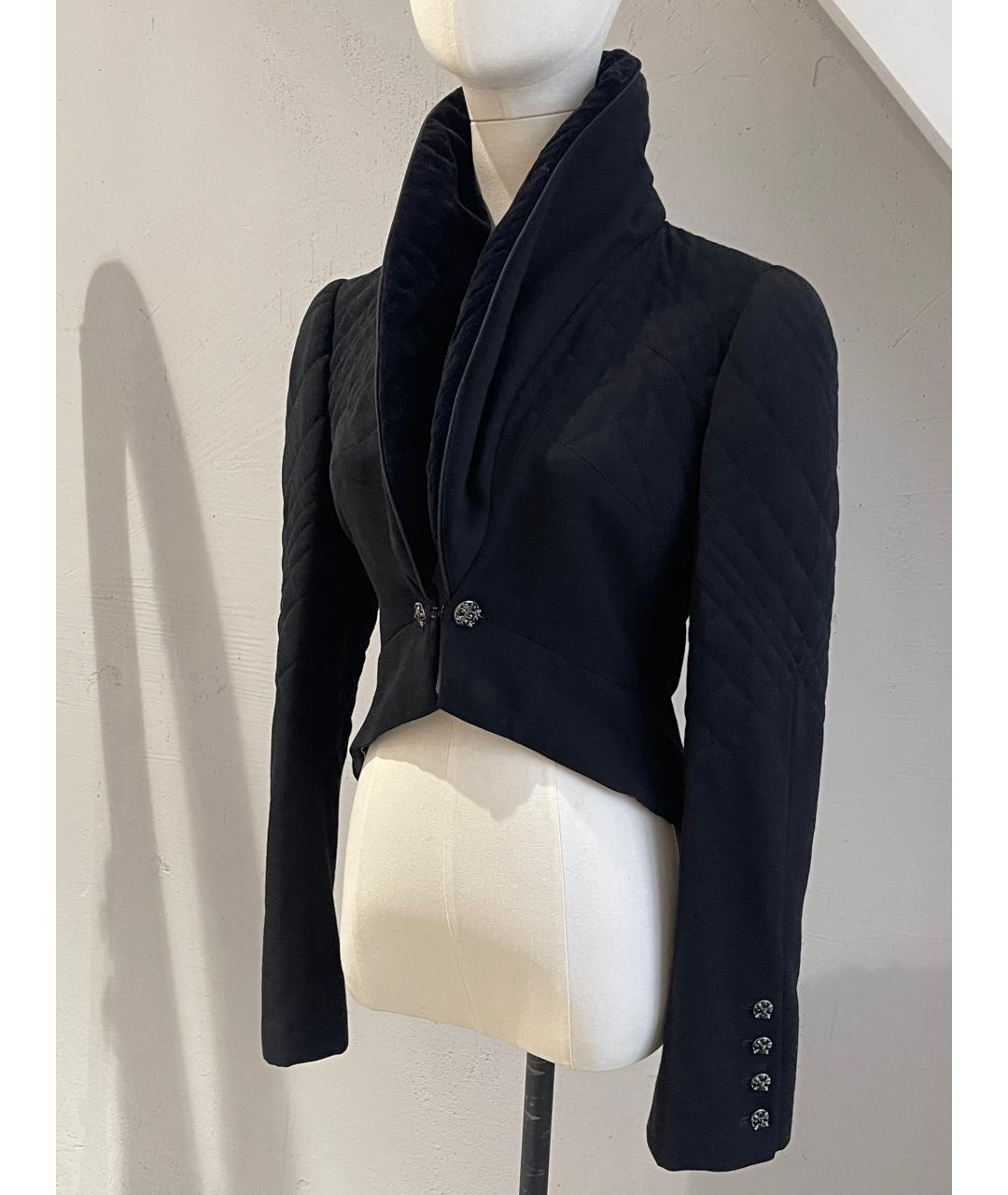 CHANEL Черный шерстяной жакет/пиджак, фото 7