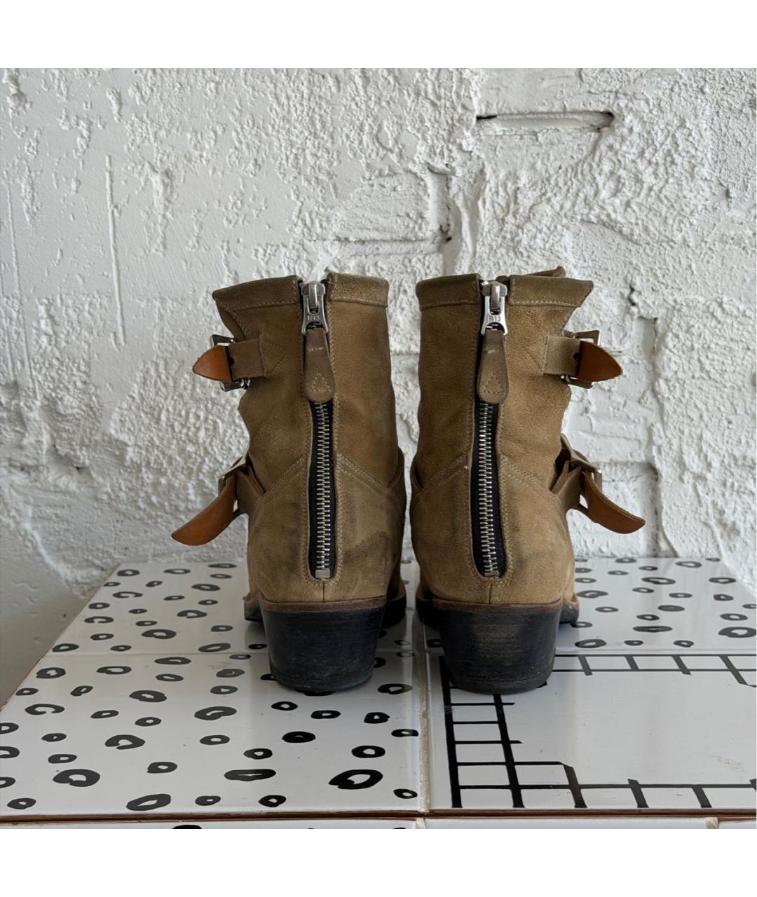 R13 Горчичные замшевые полусапоги, фото 4