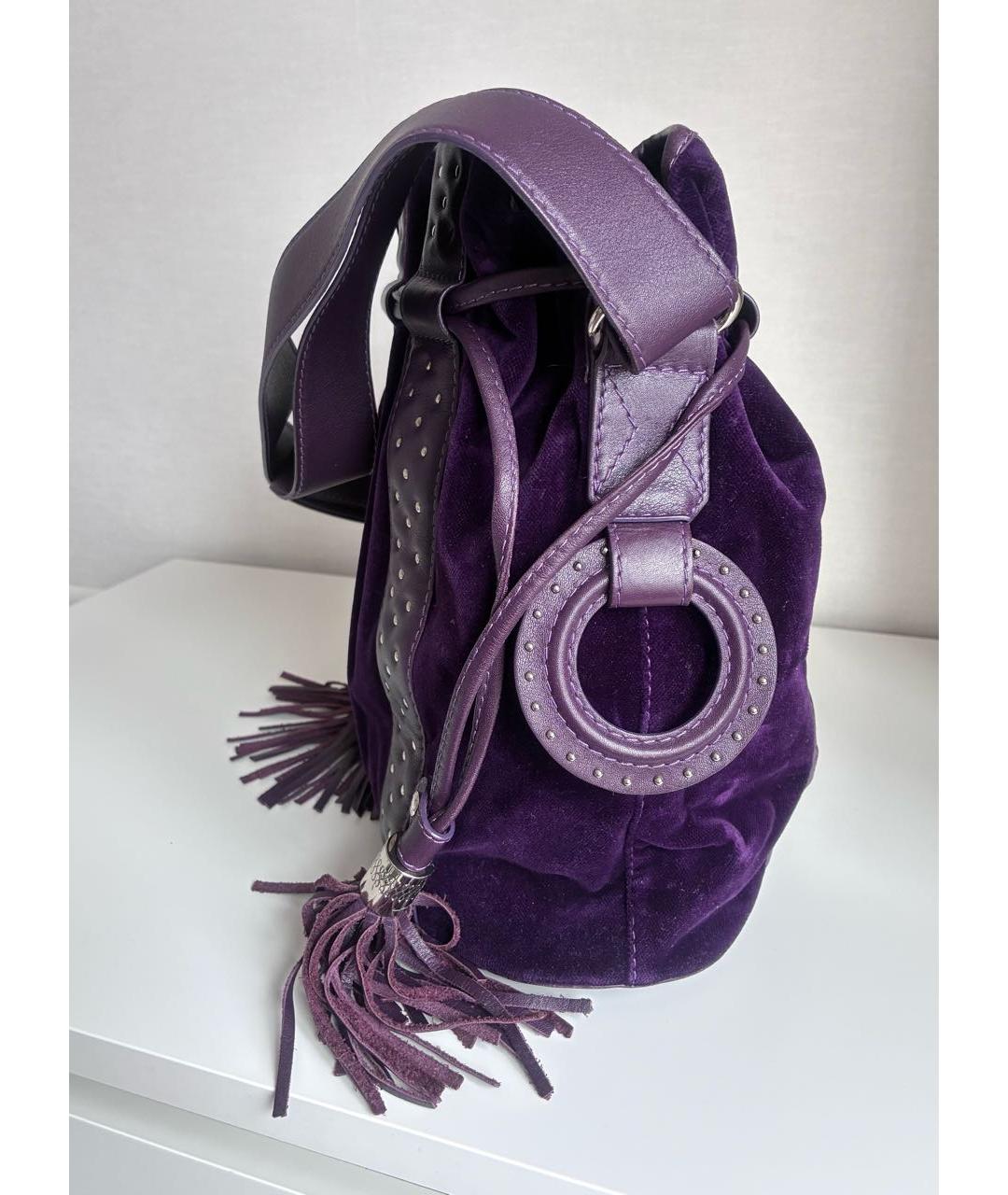 LANCEL Фиолетовая замшевая сумка тоут, фото 3