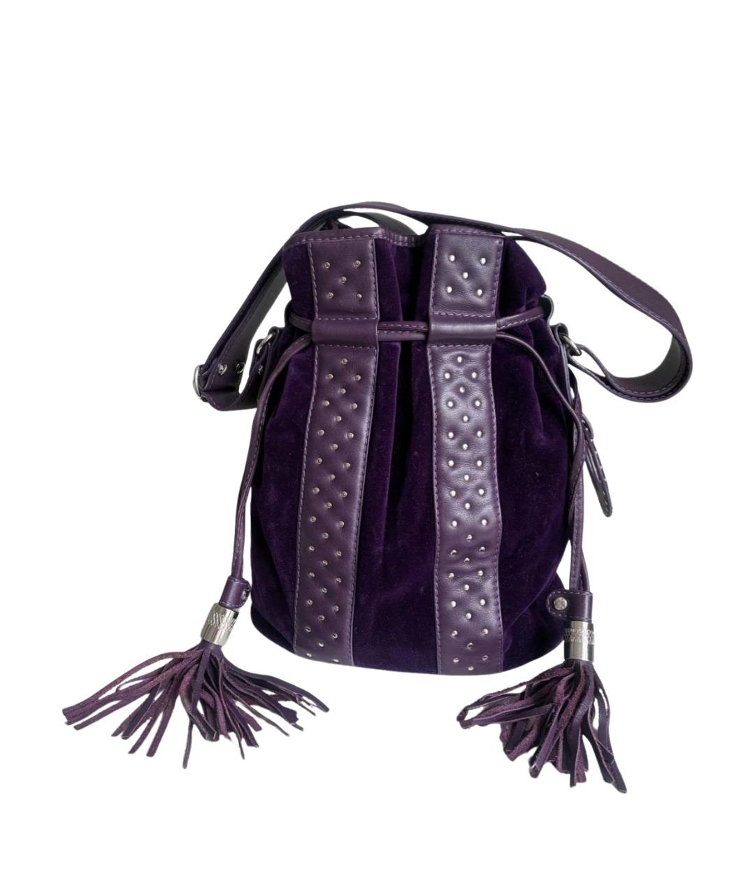 LANCEL Фиолетовая замшевая сумка тоут, фото 1