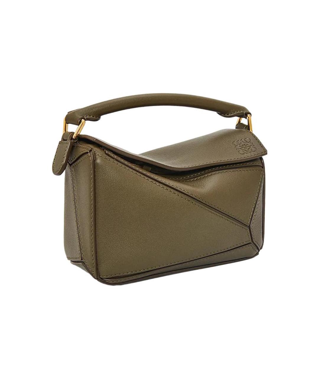 LOEWE Хаки кожаная сумка через плечо, фото 3