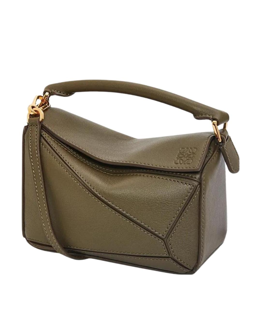 LOEWE Хаки кожаная сумка через плечо, фото 1
