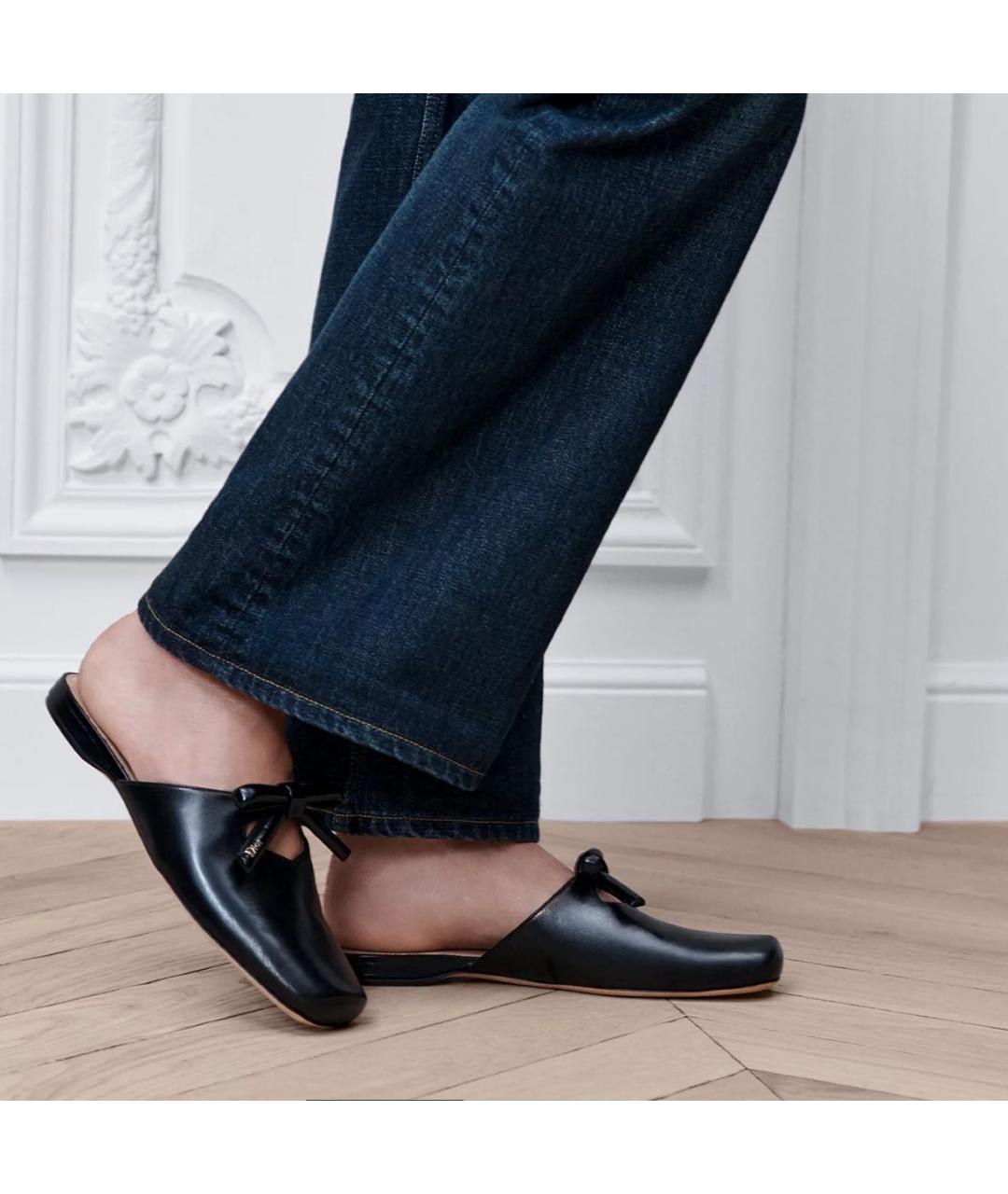 CHRISTIAN DIOR Черные кожаные мюли, фото 2