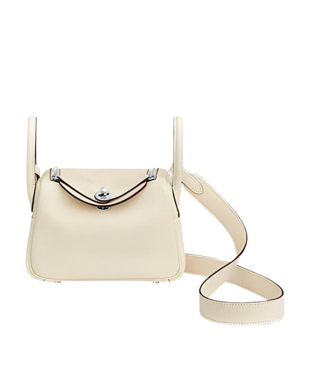 HERMES Бежевая кожаная сумка через плечо, фото 1