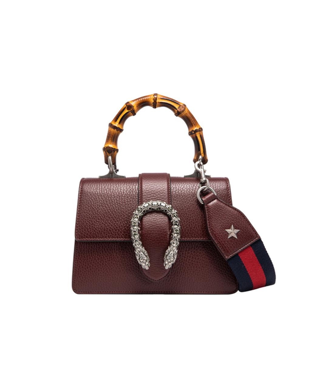 GUCCI Бордовая кожаная сумка через плечо, фото 6